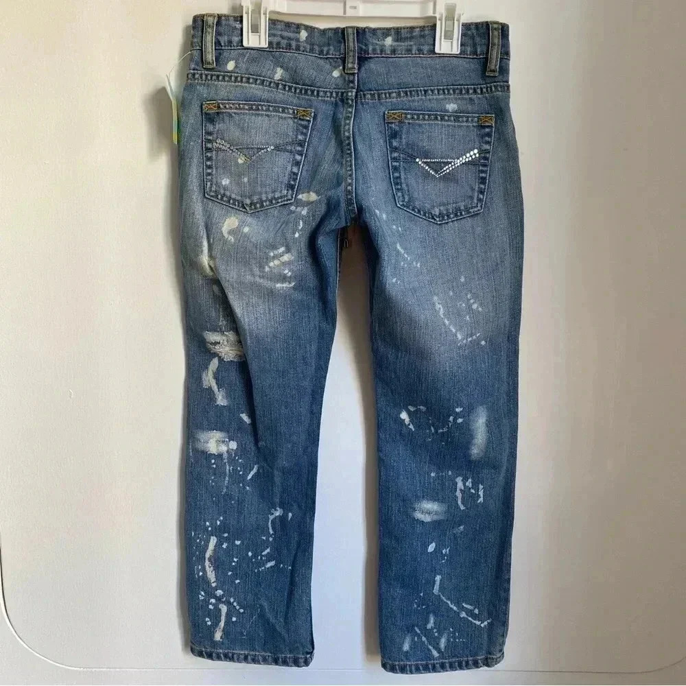 Vintage Forever 21 Rhinestones Capri Crop Ankle Low Rise Jeans 26 - Picture 2 of 5